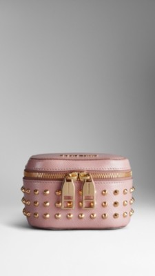 Studded Patent London Leather Cosmetics Case