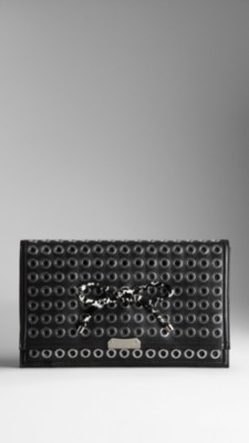 Metal Eyelet Clutch Bag