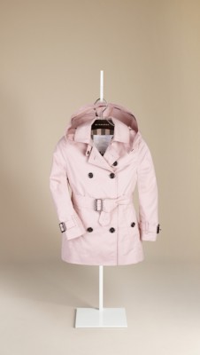Cotton Twill Hooded Trench Coat