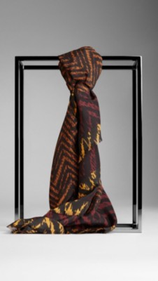 Animal Herringbone Silk Square