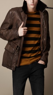 Country Leather Belted Jacket