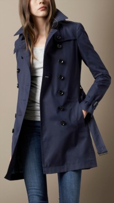 Mid-Length Cotton Poplin Trench Coat
