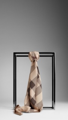 Check Silk Scarf