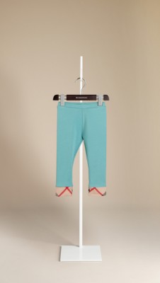 Cropped Check Cuff Cotton Leggings