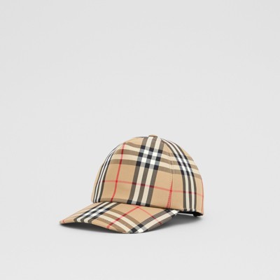 Logo Appliqué Vintage Check Cap in Archive Beige | Burberry® Official Logo Appliqué Vintage Check Cap in Archive Beige | Burberry® Official