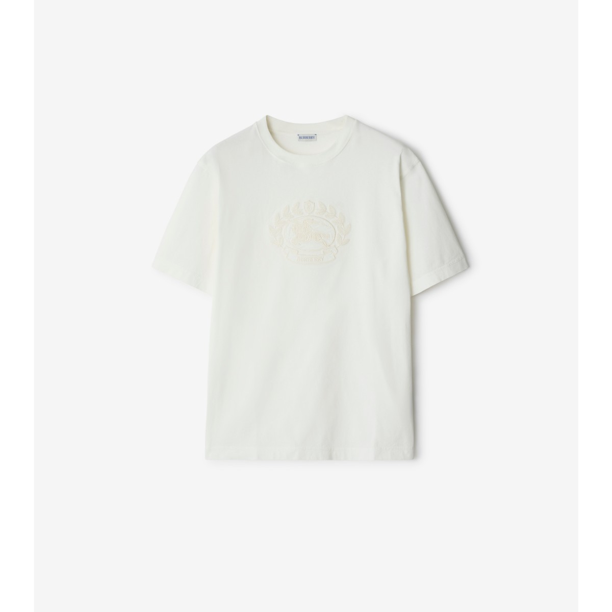 Shop Burberry Ekd Cotton T-shirt In Chalk