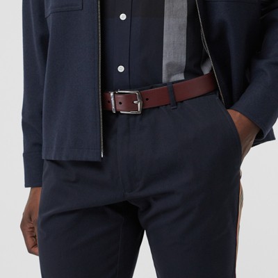 burgundy burberry belt