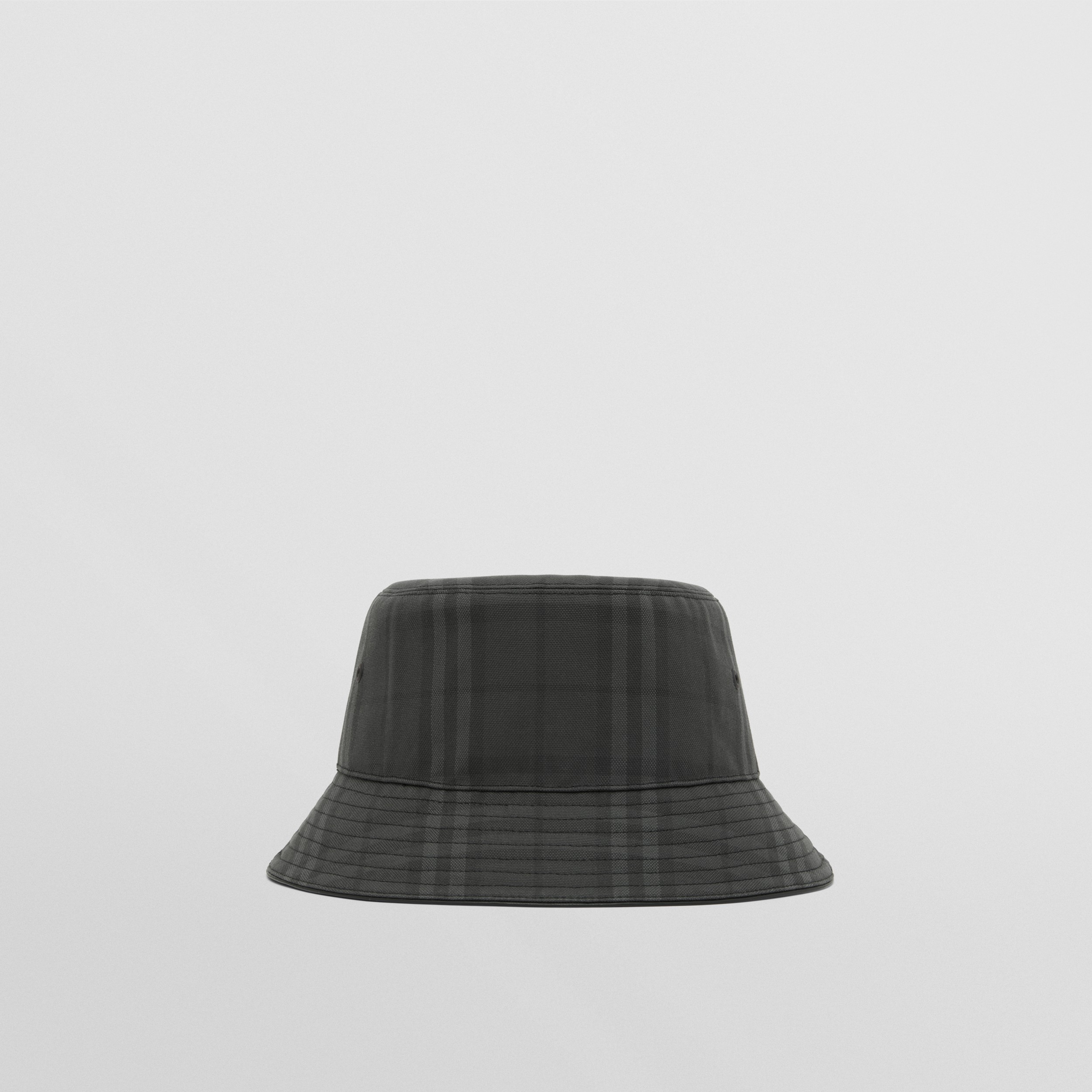 Vintage Check Cotton Bucket Hat in Charcoal | Burberry® Official - 4