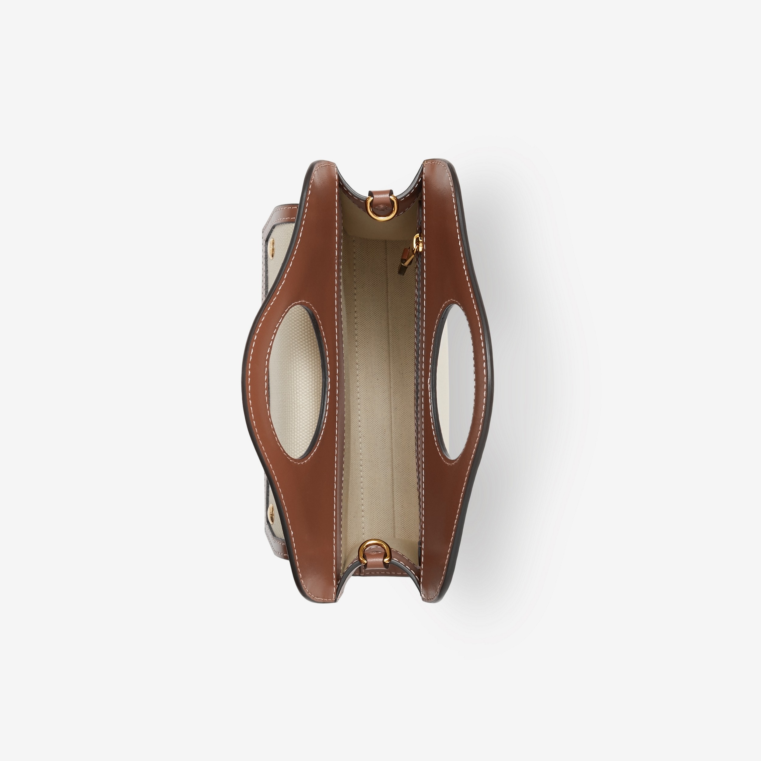 Mini sac Pocket en toile et cuir bicolore (Naturel/brun Malt) - Femme | Site officiel Burberry® - 4