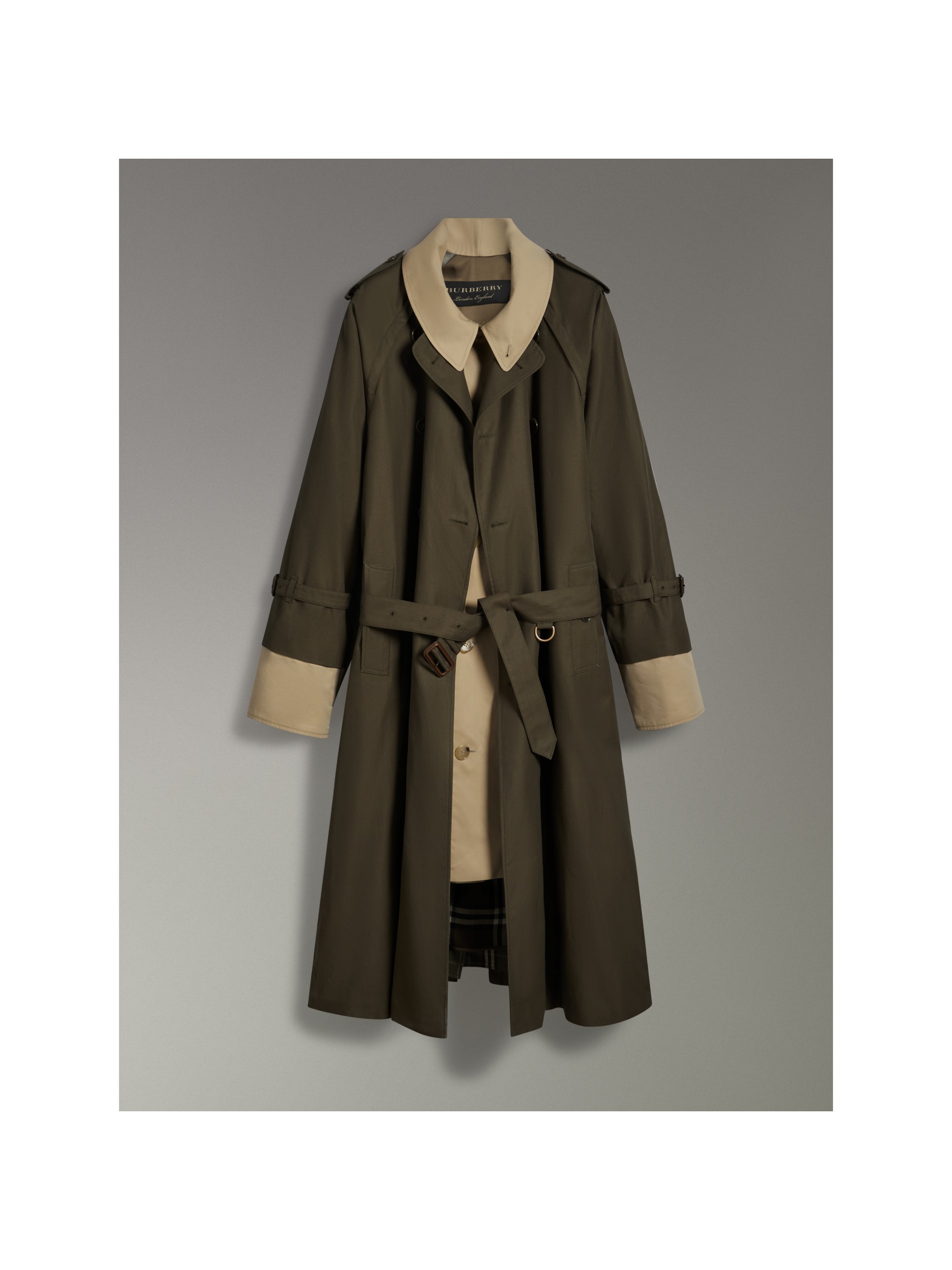 轻薄嘎巴甸 trench 风衣 (深卡其绿) | burberry 博柏利