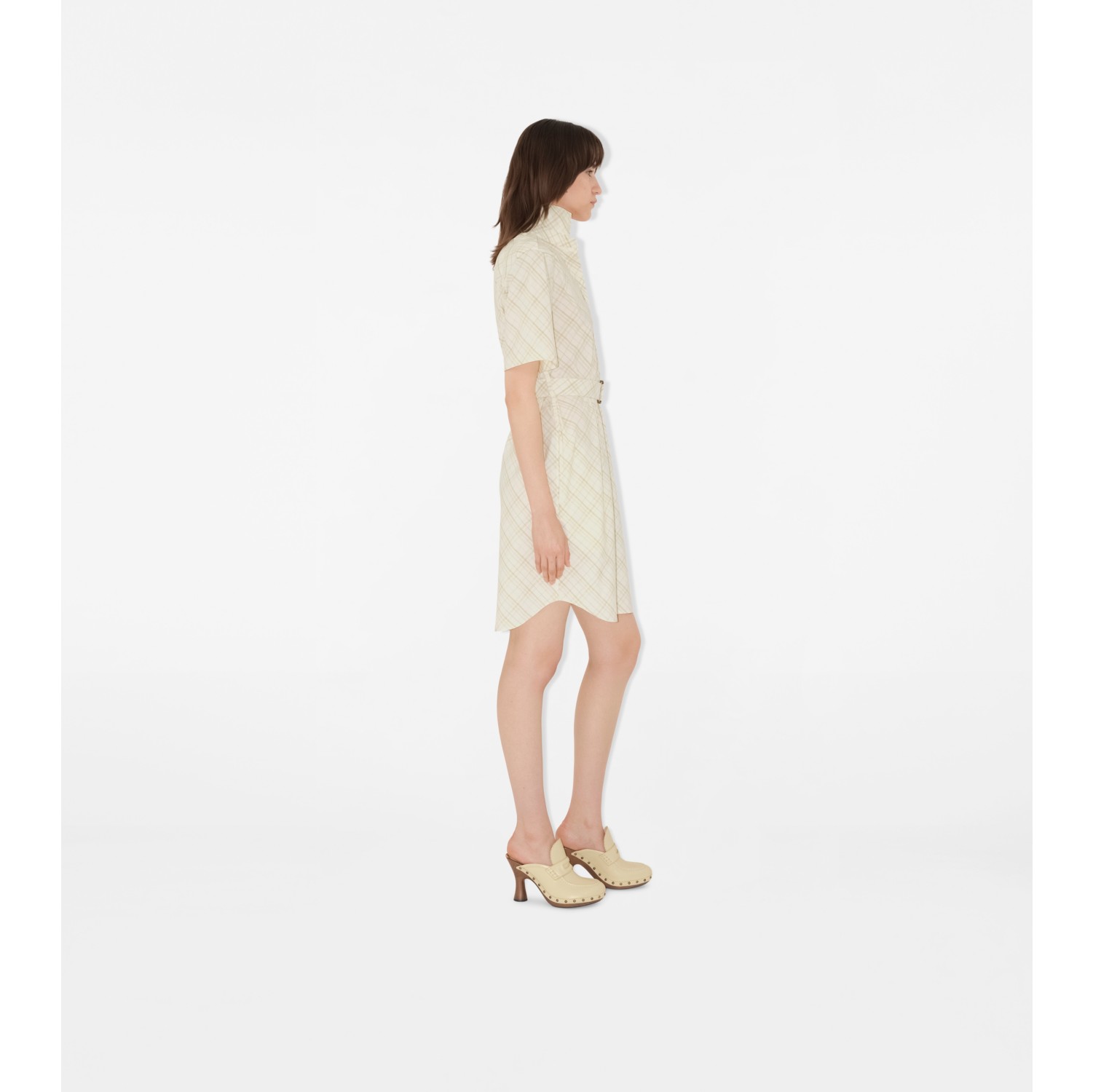 Check Cotton Shirt Dress