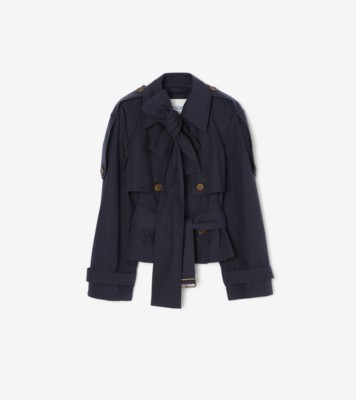 ショート キャンバス トレローズ トレンチコート (シルエットブルー