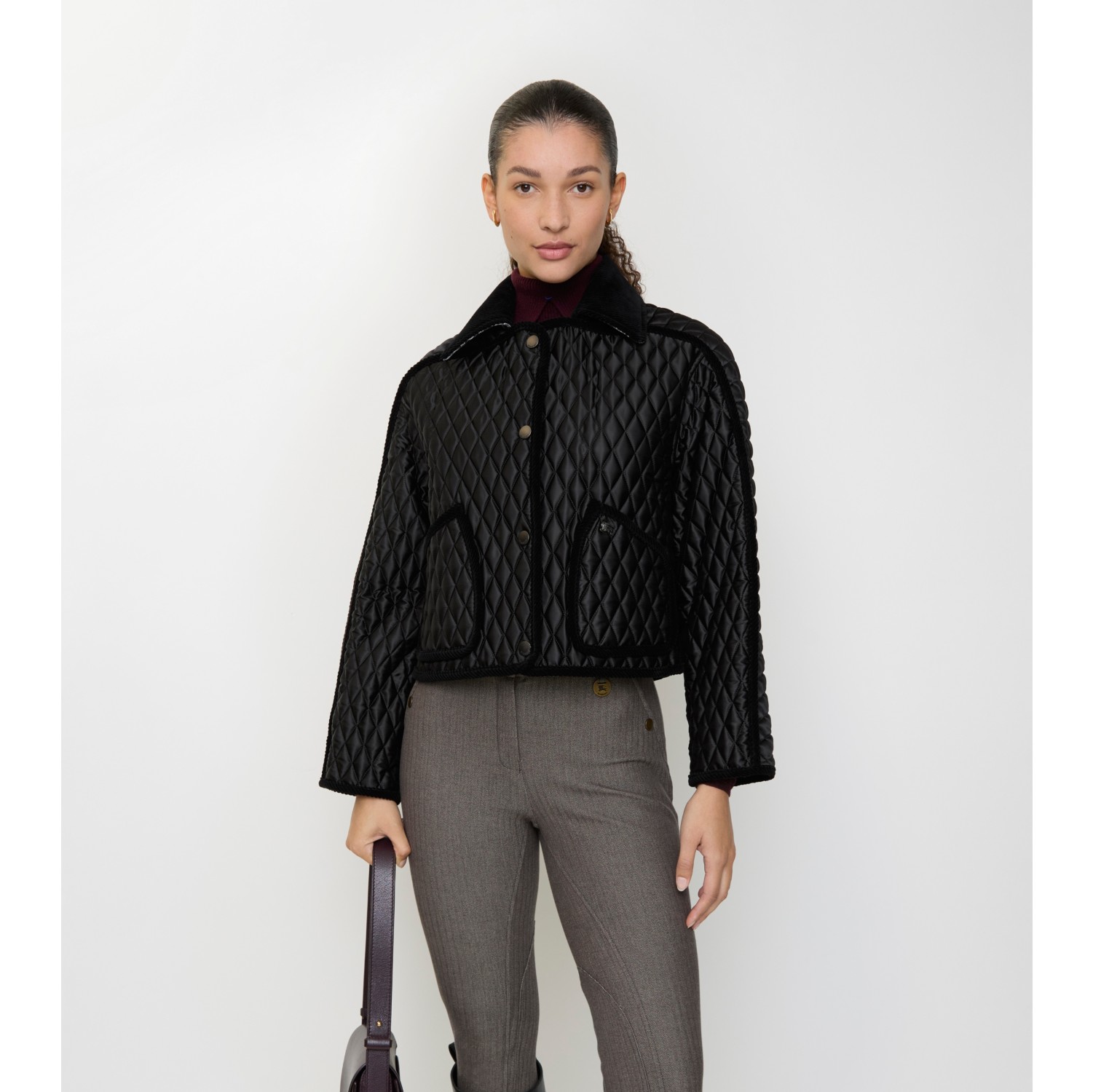 Cropped Quilted Nylon Floriston Jacket