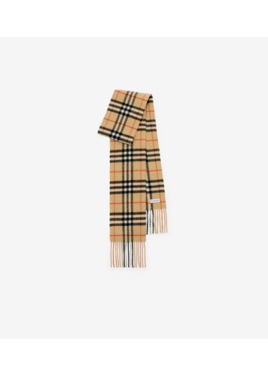Narrow Check Cashmere Scarf