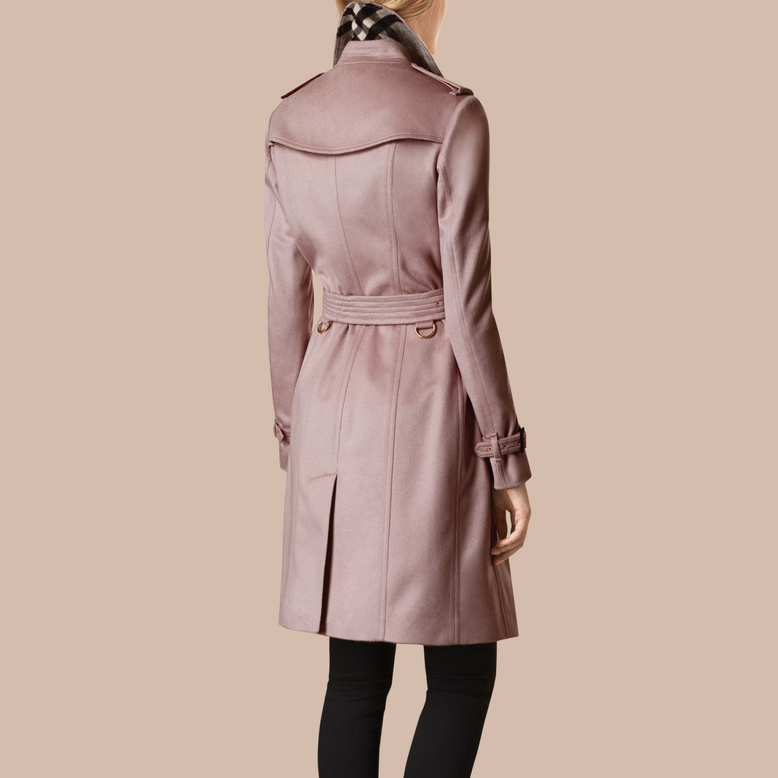 Sandringham Fit Cashmere Trench Coat Pale Orchid | Burberry