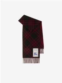 Cachecol de cashmere com estampa Check em Cranberry