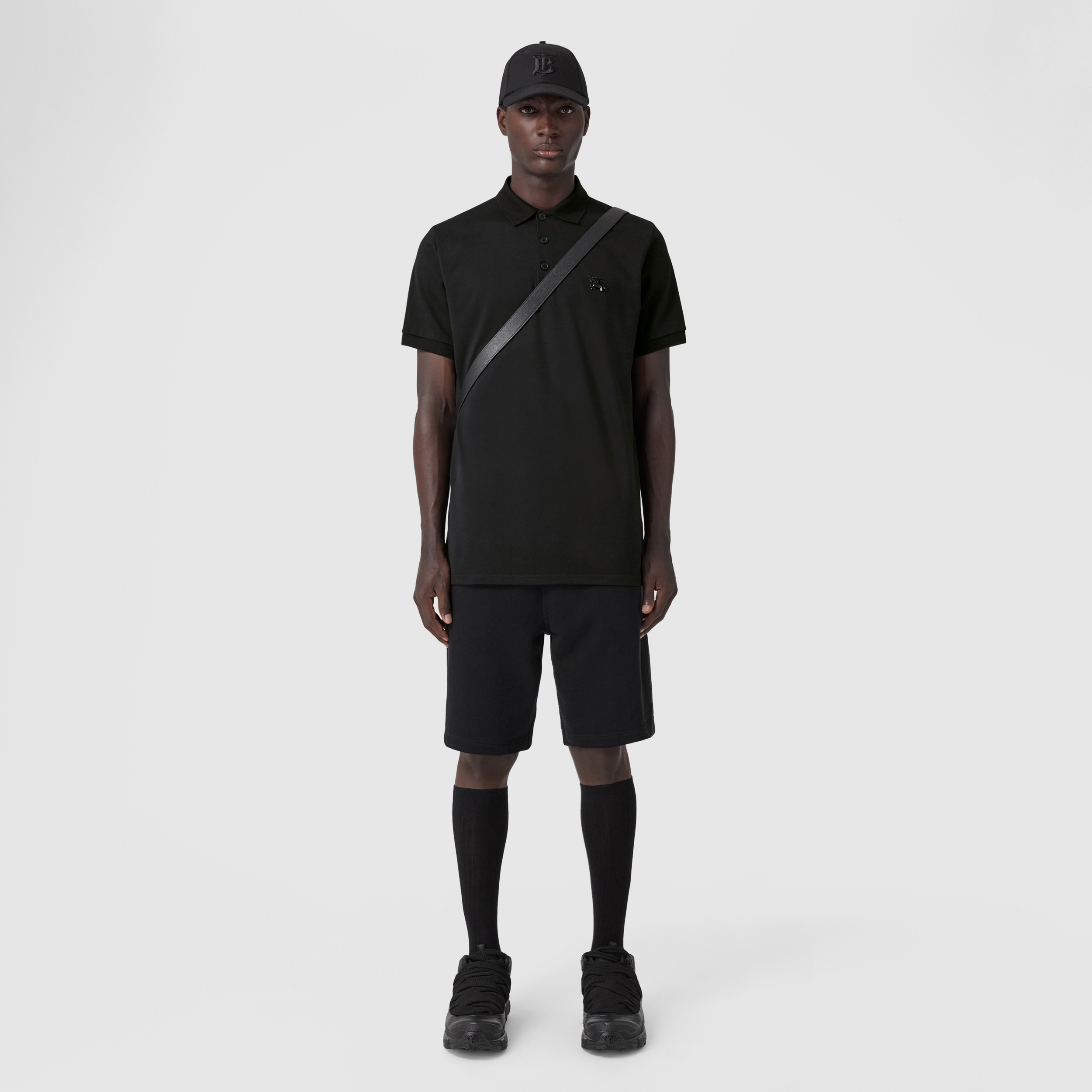 Crystal EKD Cotton Polo Shirt in Black - Men | Burberry® Official - 1