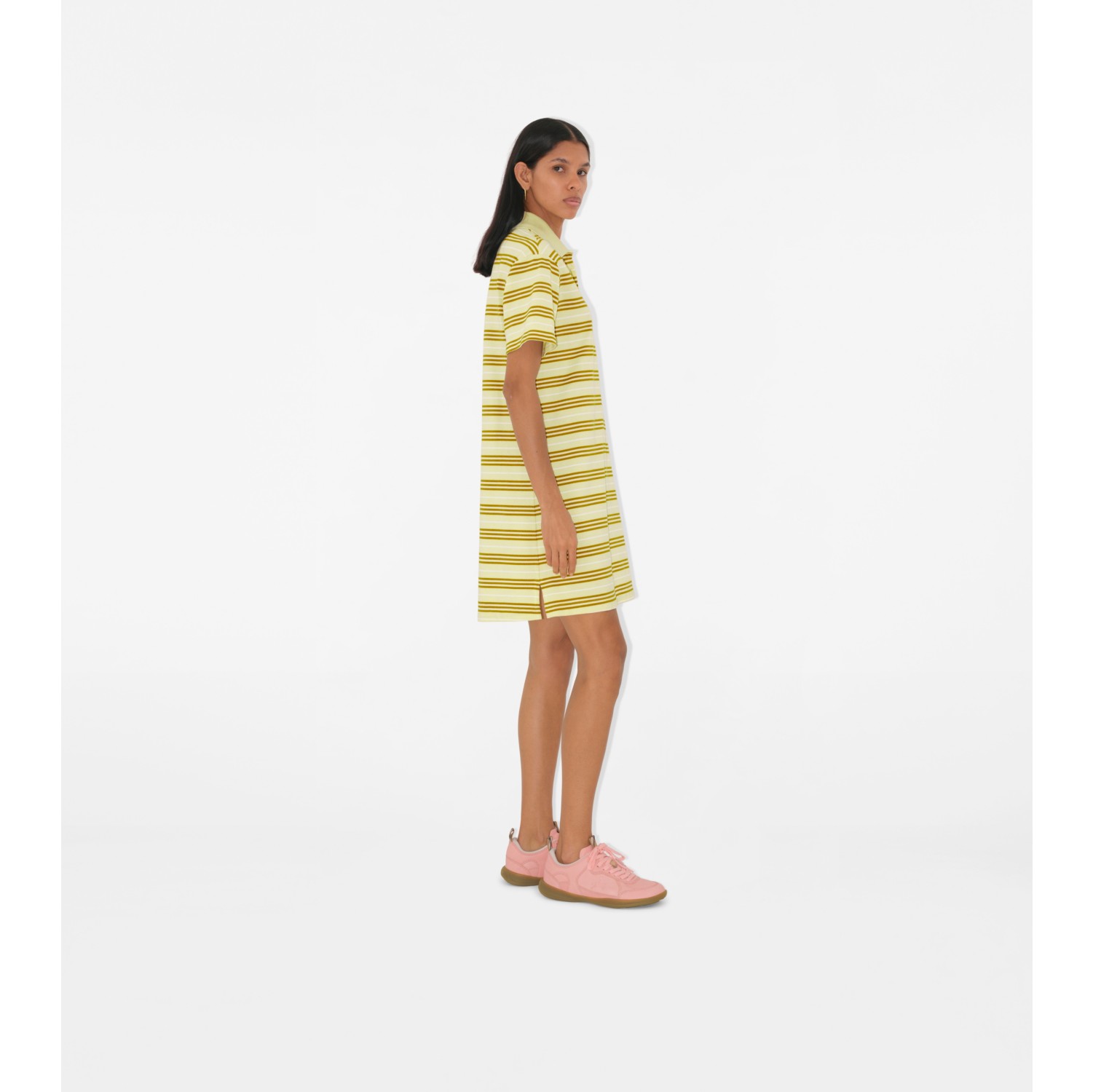 Striped Cotton Polo Shirt Dress