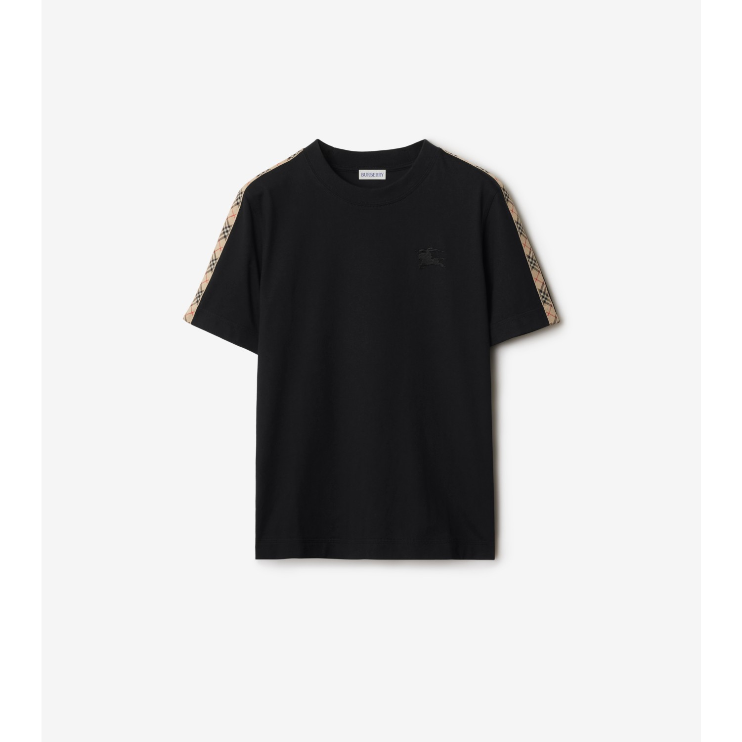 Check Trim Cotton T-shirt