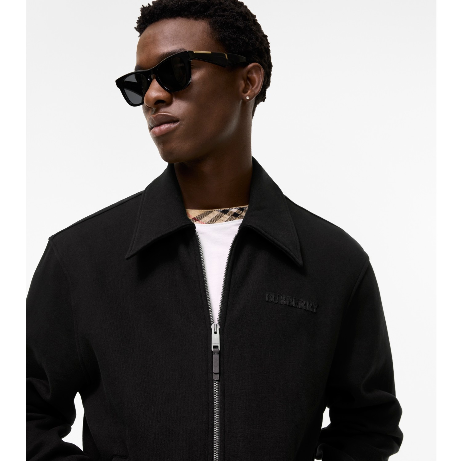 Logo Cotton Jacket in Black - Men | Burberry® Official