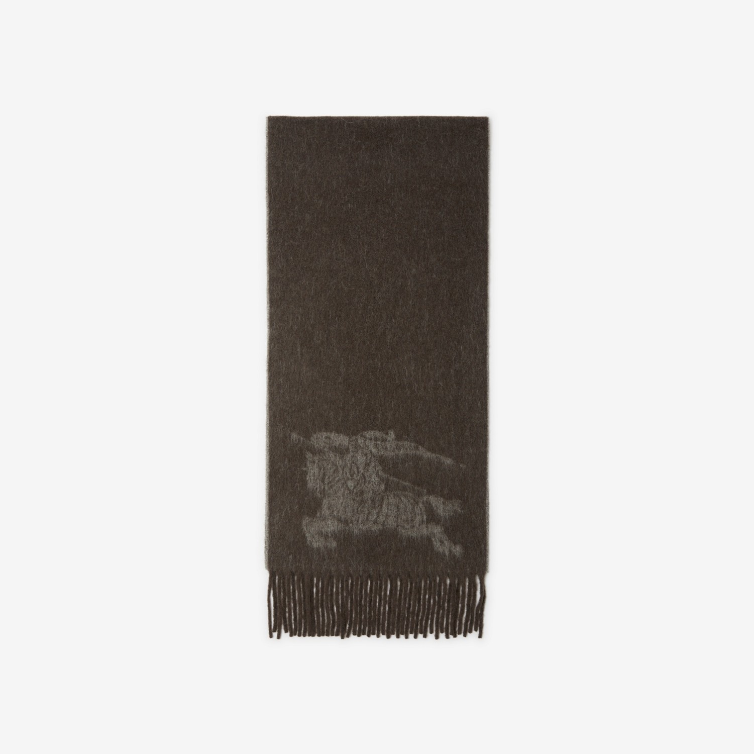 马术骑士徽标羊驼毛羊毛混纺围巾 (水獭棕) | Burberry® 博柏利官网