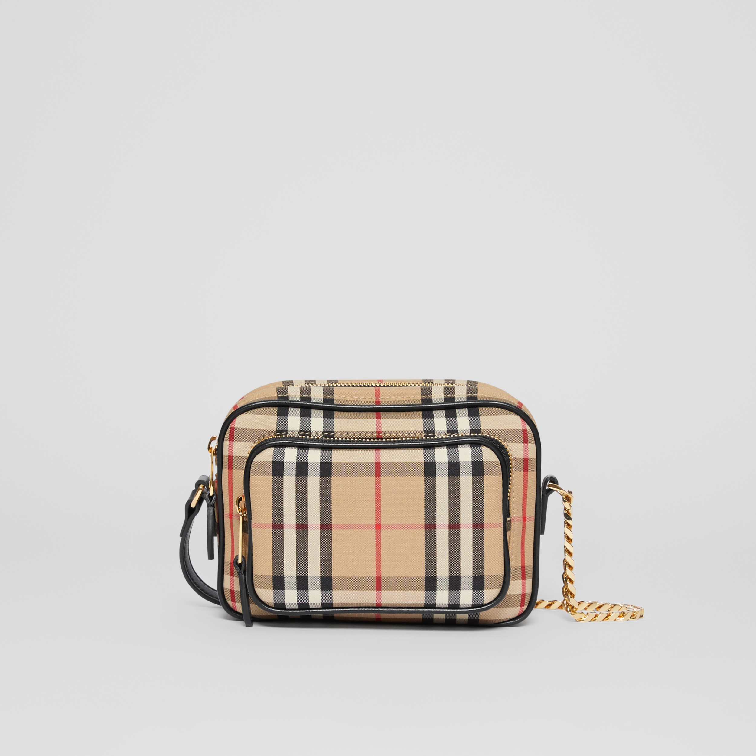 Vintage Check and Leather Camera Bag in Archive Beige | Burberry United ...