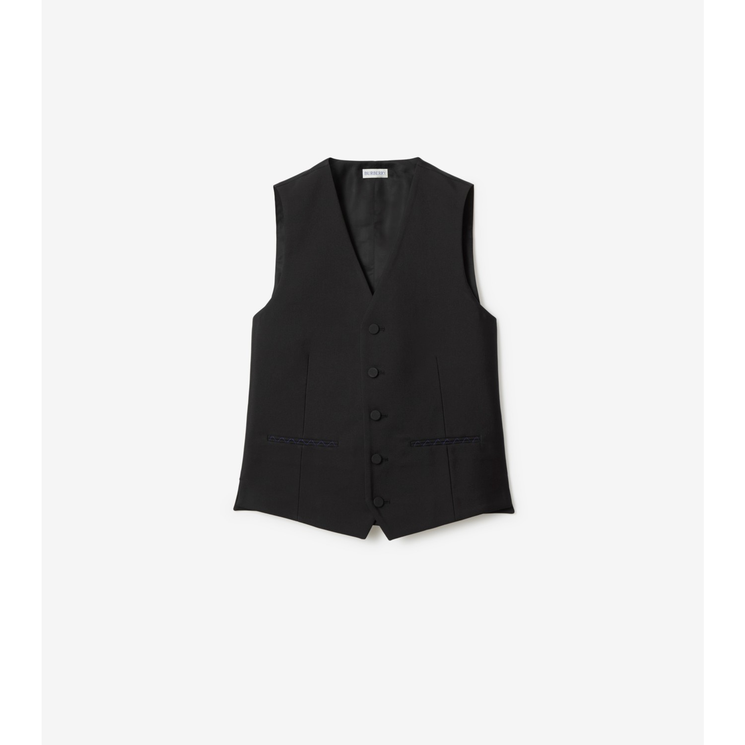 Wool Silk Waistcoat in Black - Men | Burberry® Official