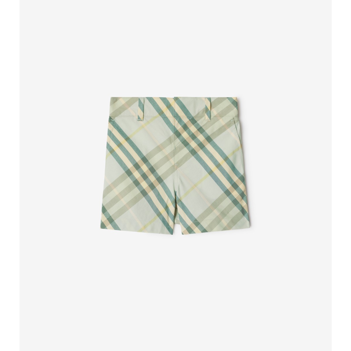 Burberry Cotton Shorts With Check Pattern In Breeze