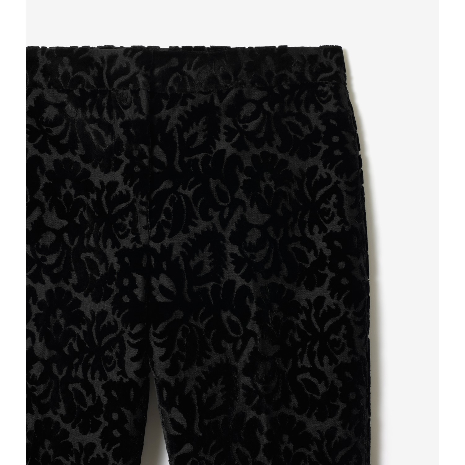 Vine Silk Blend Velvet Tailored Trousers in Black - Women, Nylon | Burberry® Official