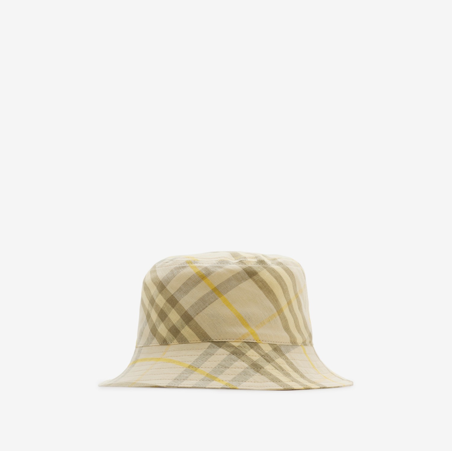 Check Linen Bucket Hat