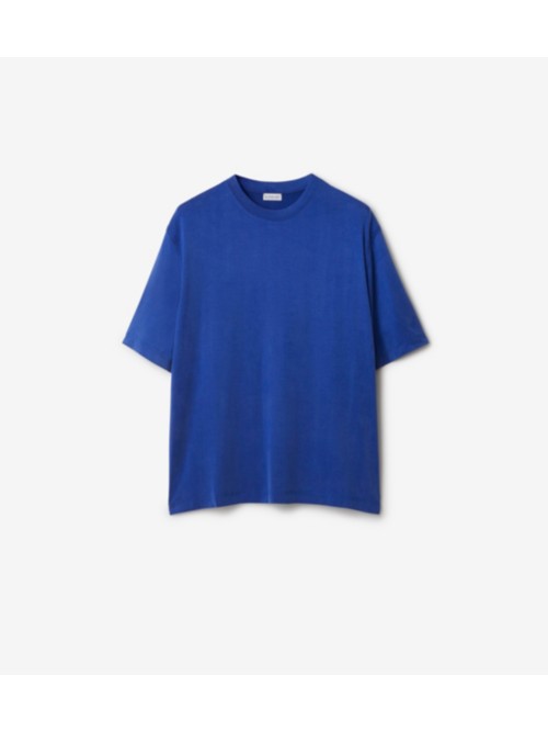 Burberry T-shirt In Spugna Di Cotone In Knight