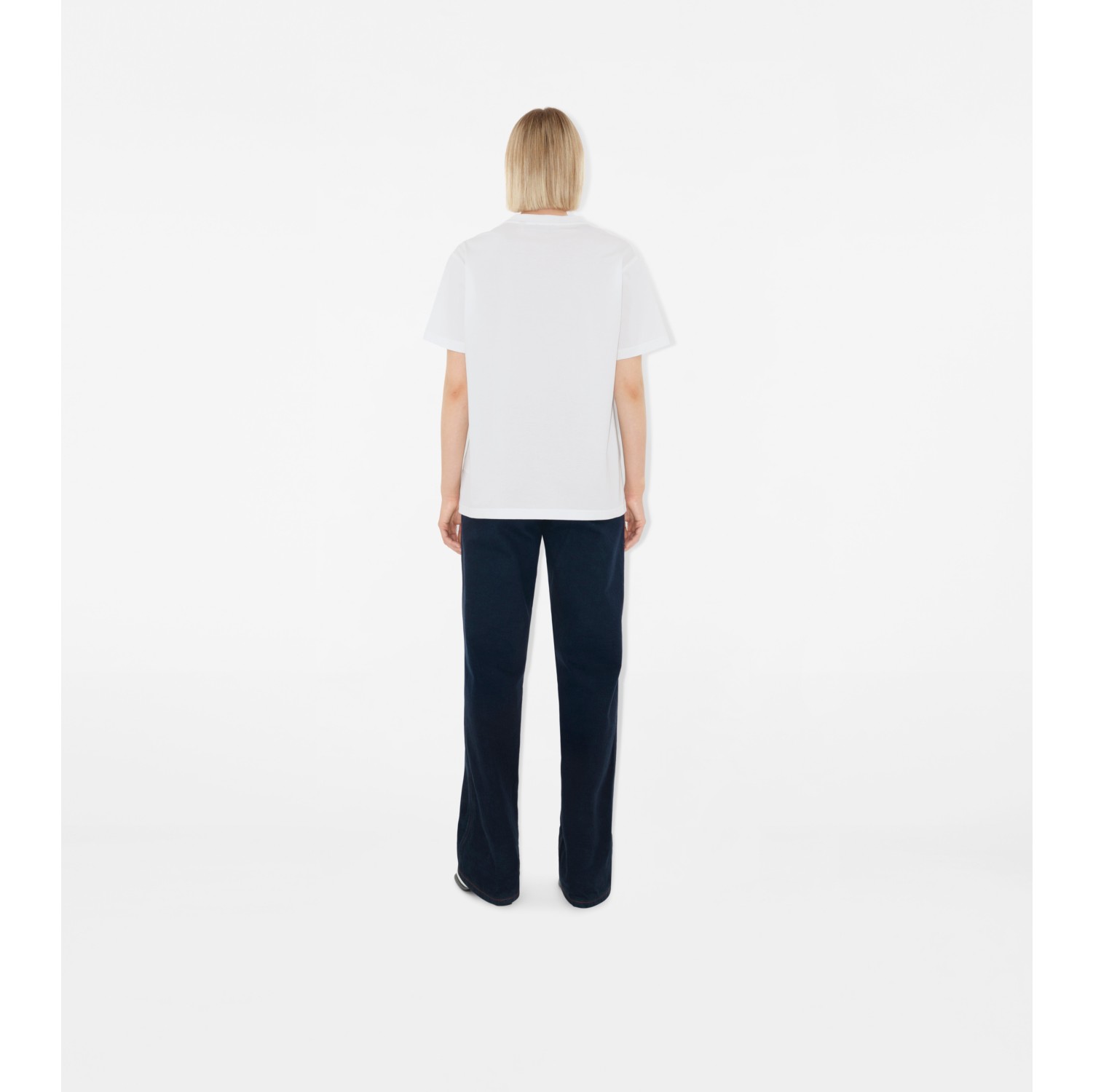 チェックポケット コットンTシャツ (ホワイト) - ウィメンズ, コットン