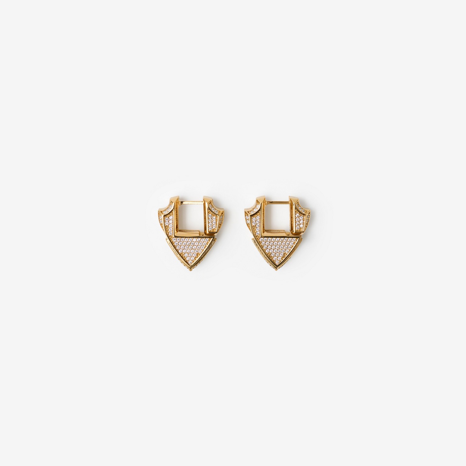 Small Shield Pavé Earrings in Gold/clear - Women | Burberry® Official