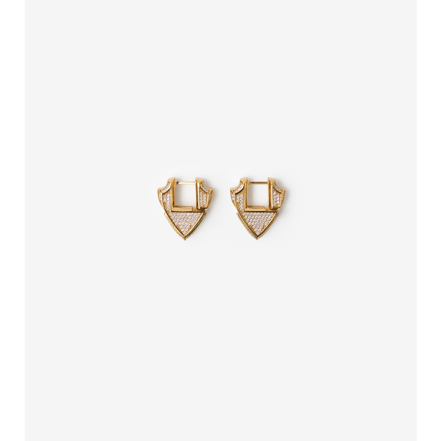 Small Shield Pavé Earrings in Gold/clear - Women | Burberry® Official