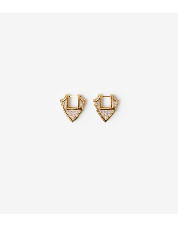 Small Shield Pavé Earrings