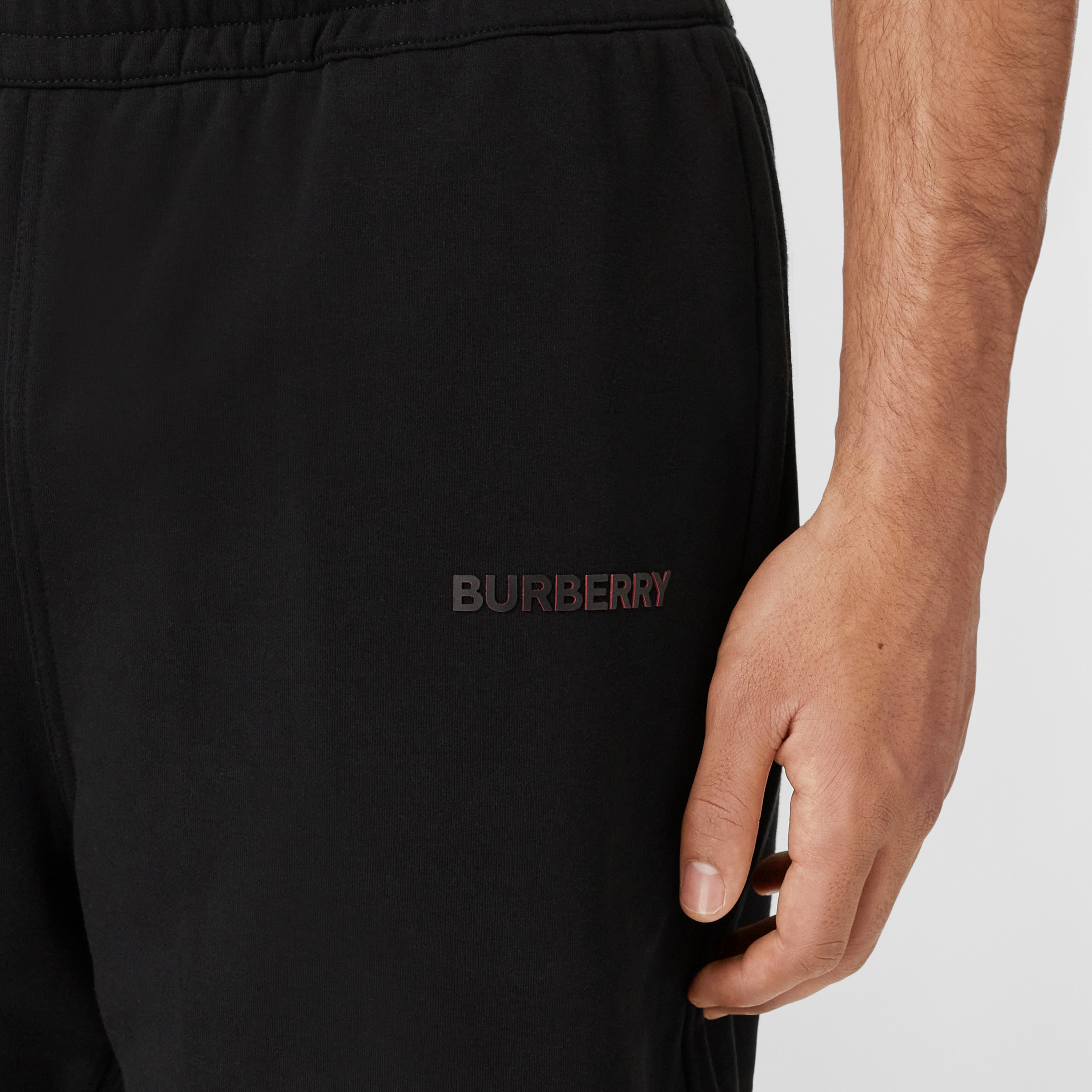 Logo Print Stretch Cotton Shorts in Black - Men | Burberry® Official - 2