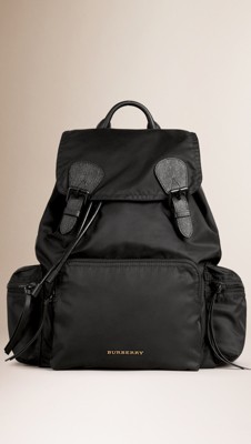 The Rucksack in Technical Nylon and Leather