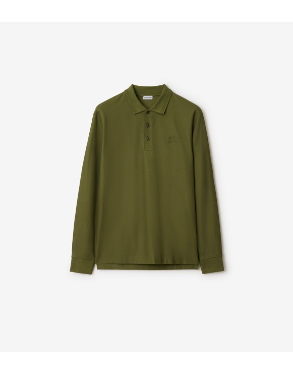 Long-sleeve Cotton Polo Shirt