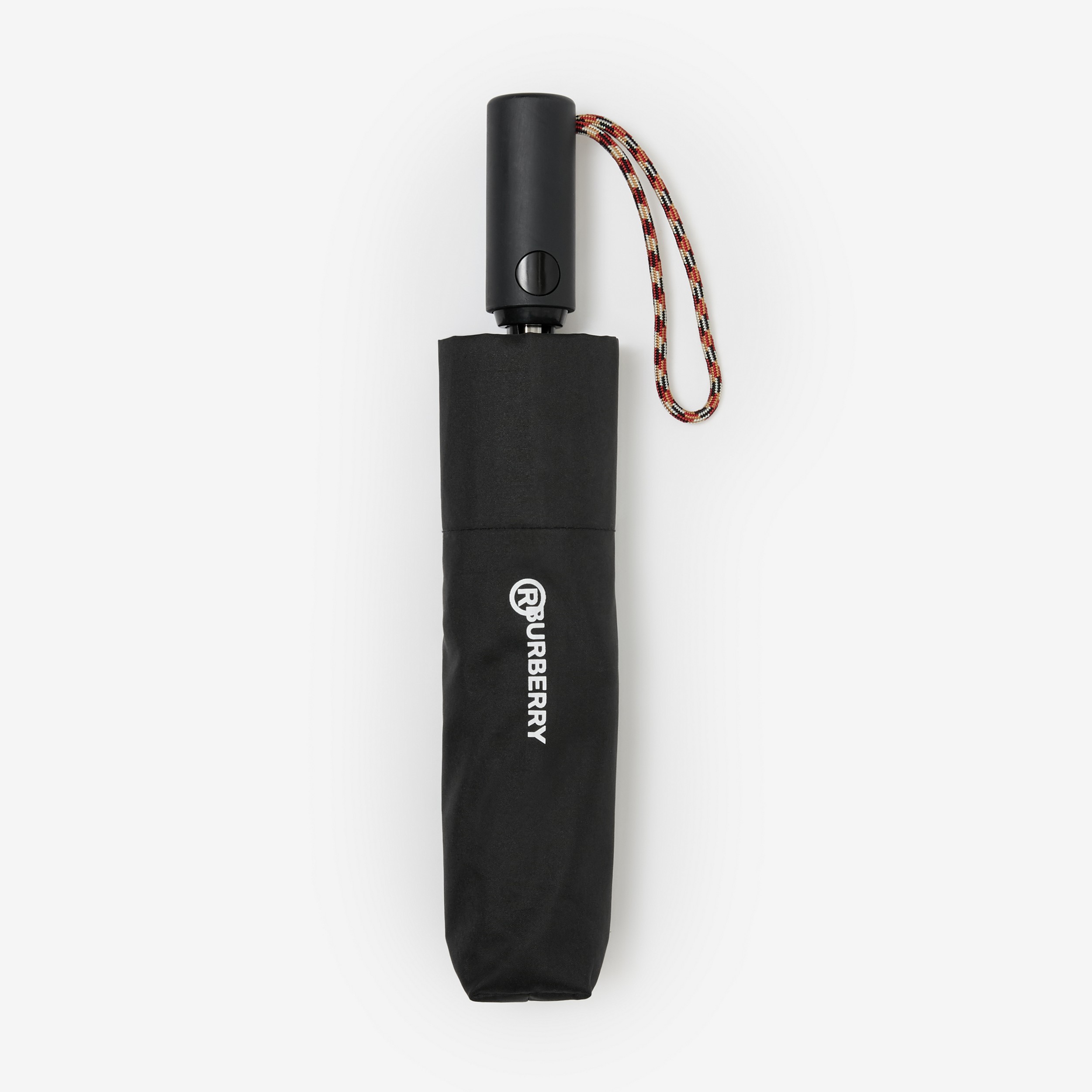 Guarda-chuva dobrável com estampa de logotipo (Preto) | Burberry® oficial - 2