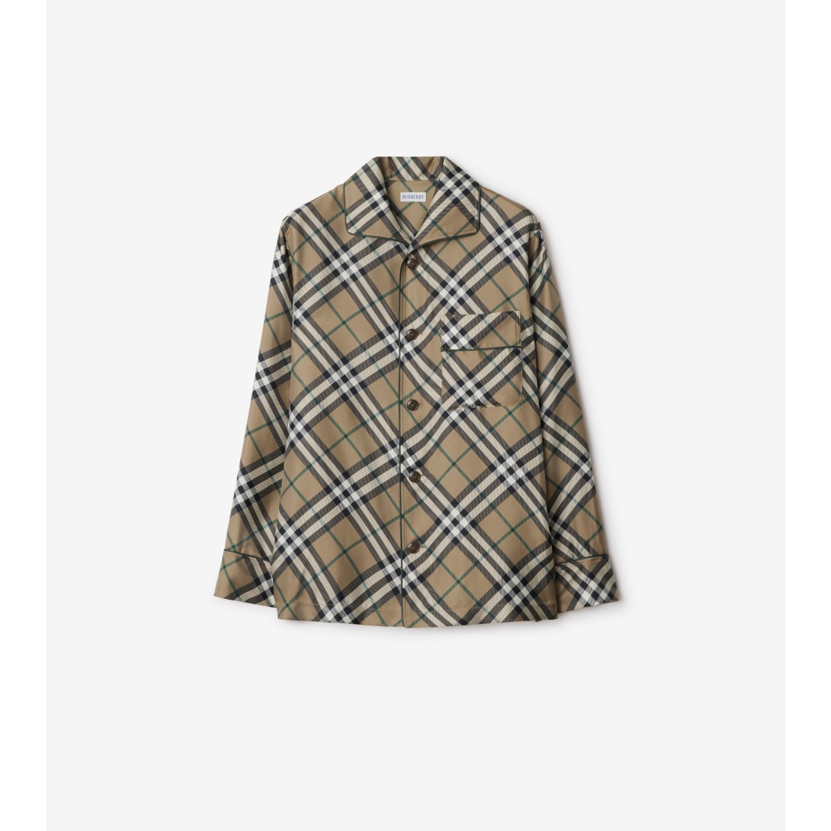  Check Silk Pyjama Shirt