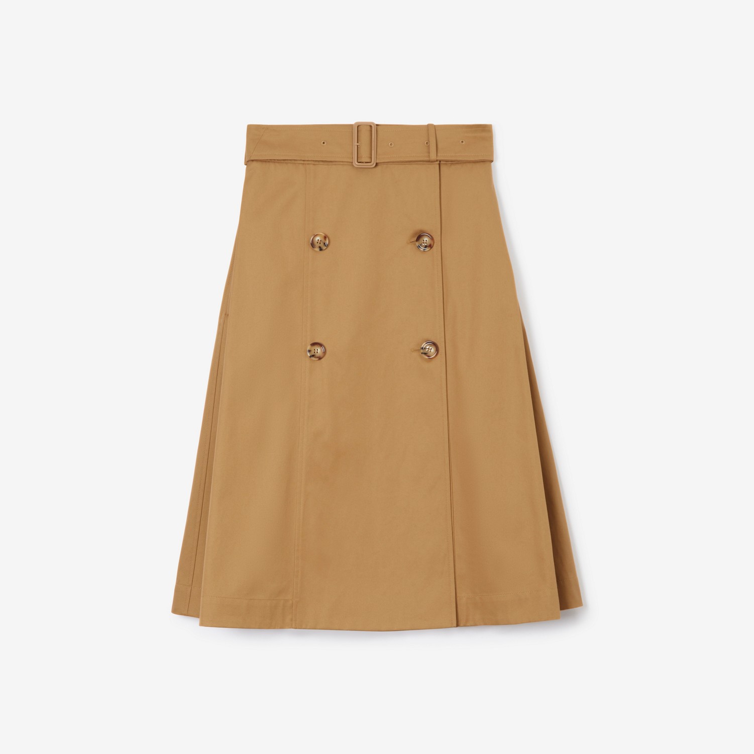 Cotton Gabardine Trench Skirt in Camel - Women | Burberry® Official