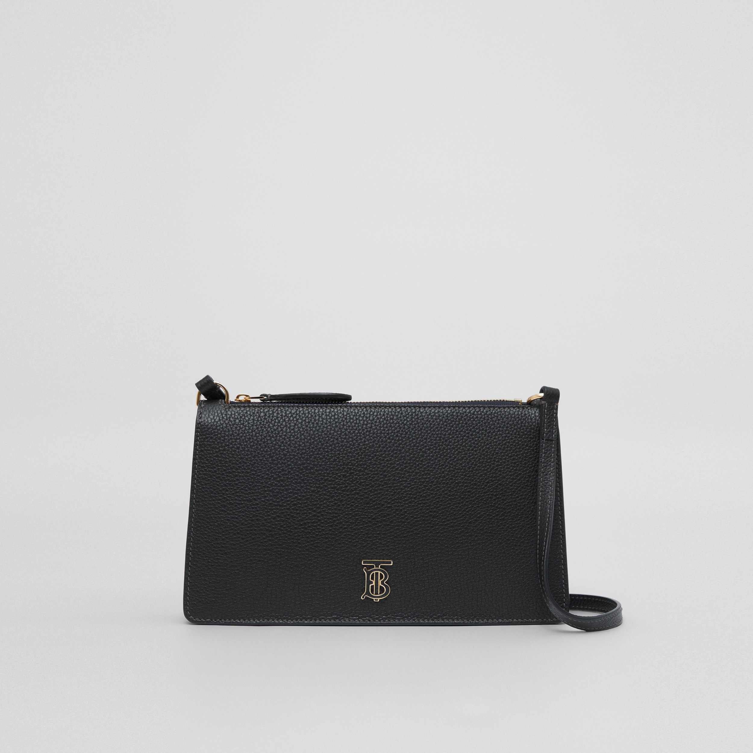 Grainy Leather Mini TB Shoulder Pouch in Black - Women | Burberry® Official - 1