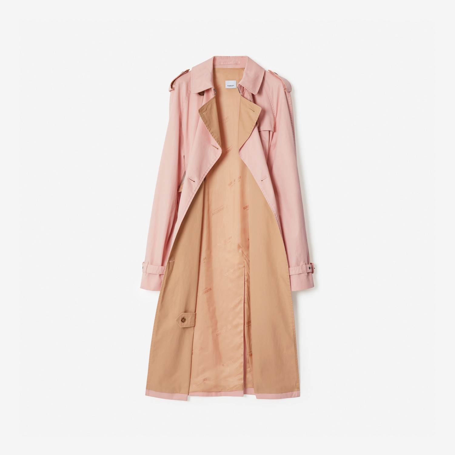 Trench coat de gabardine de algodão (Rosa Sorvete) - Mulheres | Burberry® oficial
