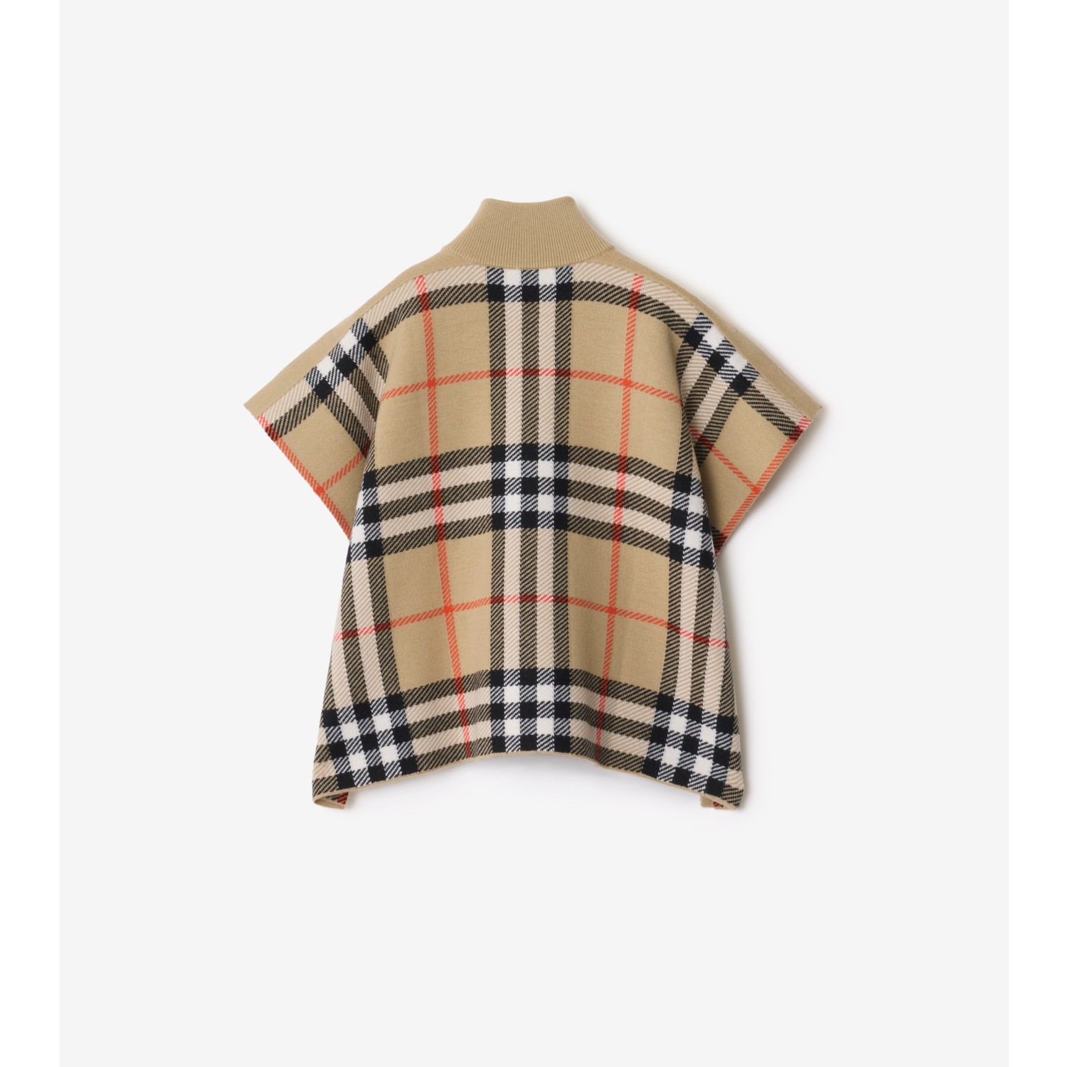 Reversible Check Wool Cape