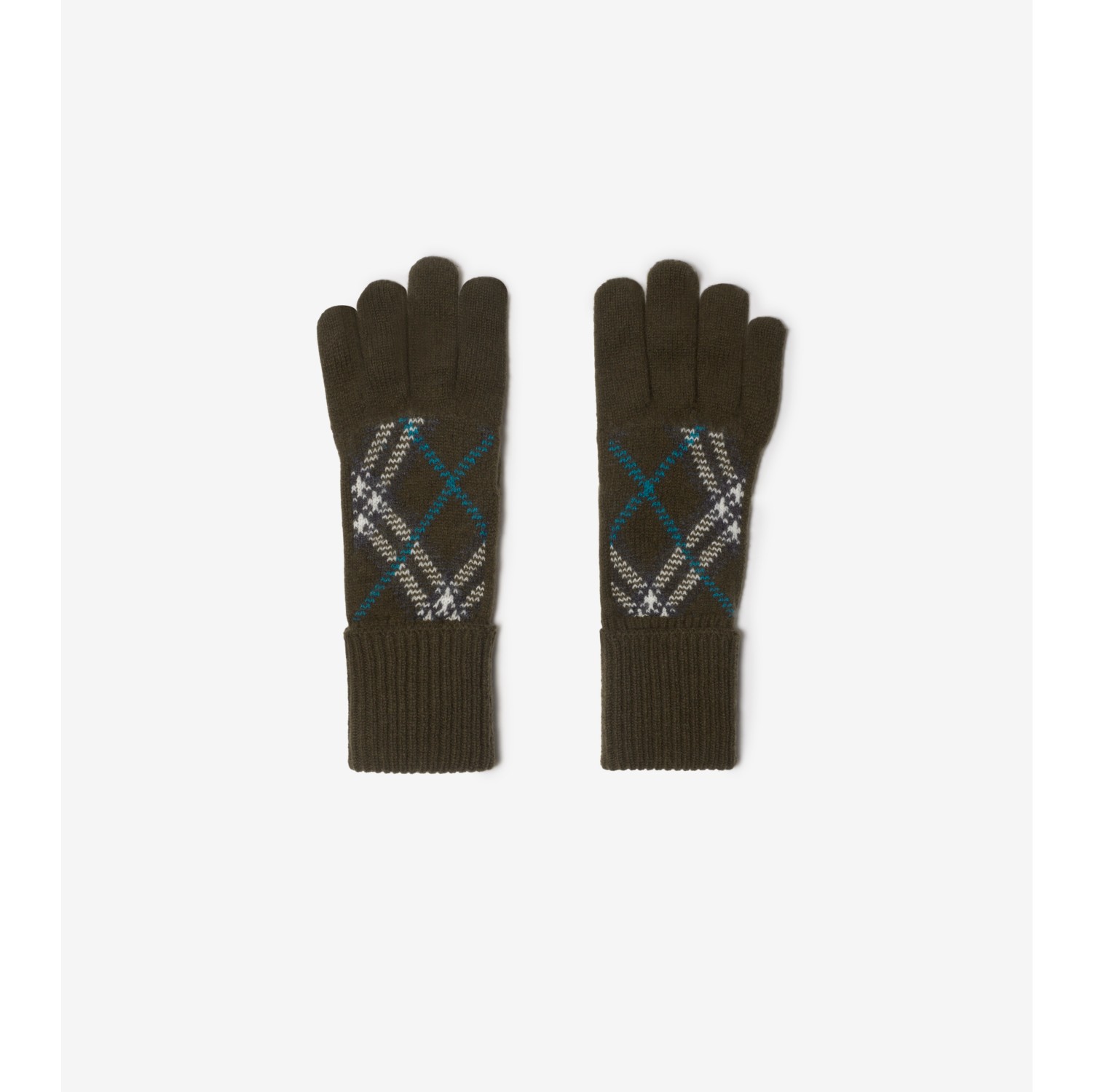 Check Cashmere Blend Gloves in Snug Men Burberry Official