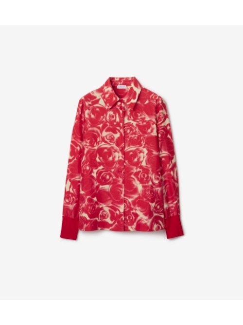 Burberry Rose Silk Shirt In Sherbet