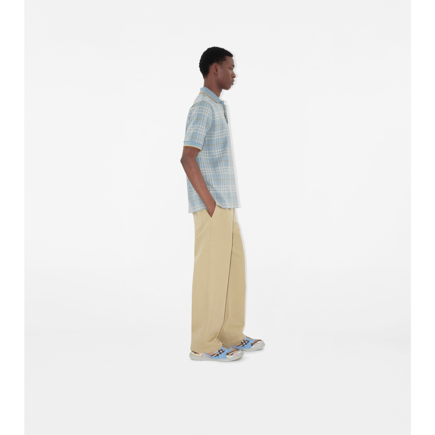 Baumwoll-Poloshirt in Check