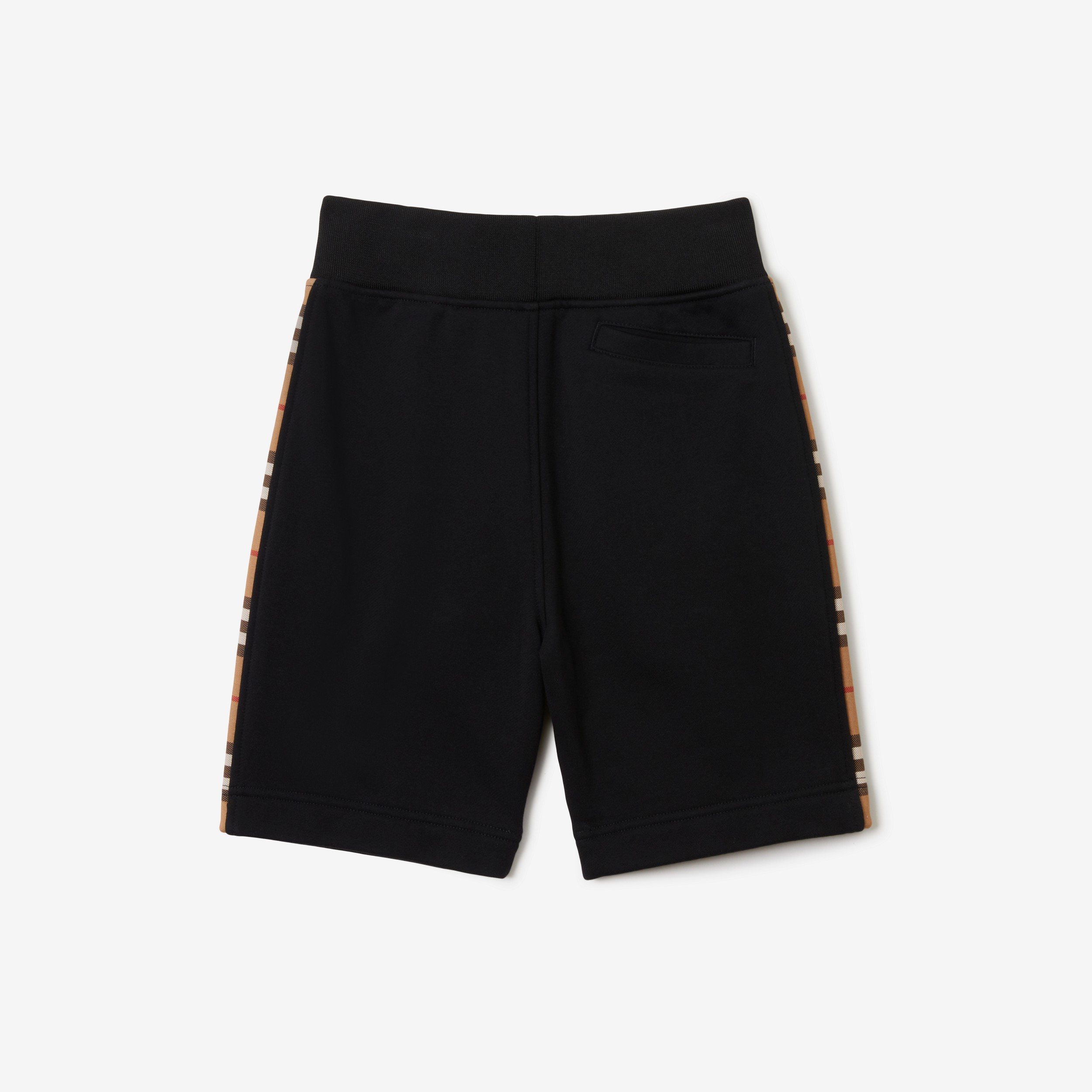 Check Panel Cotton Shorts in Black | Burberry® Official - 2