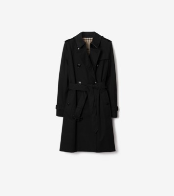 Mid-length Kensington Heritage Trench Coat in Black - Women, Cotton ...