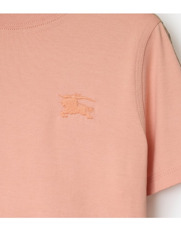 Check Trim Cotton T-shirt